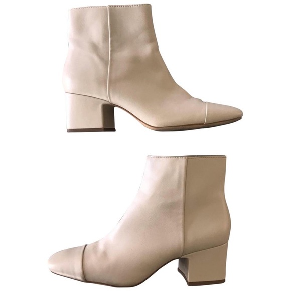 zara cream ankle boots